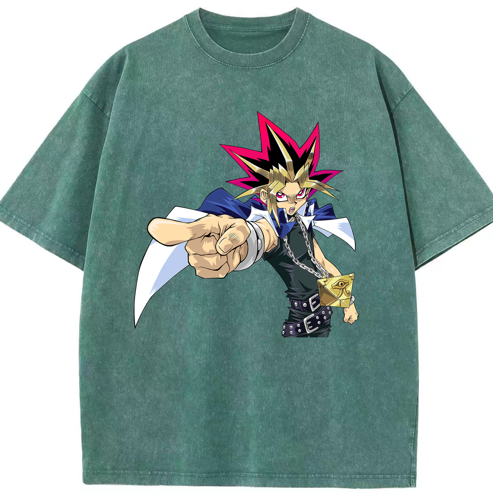 （画像用） 遊☆戯☆王 Yu-Gi-Oh! 綿100% ヴィンテージ風 半袖Tシャツ（フロントプリント）